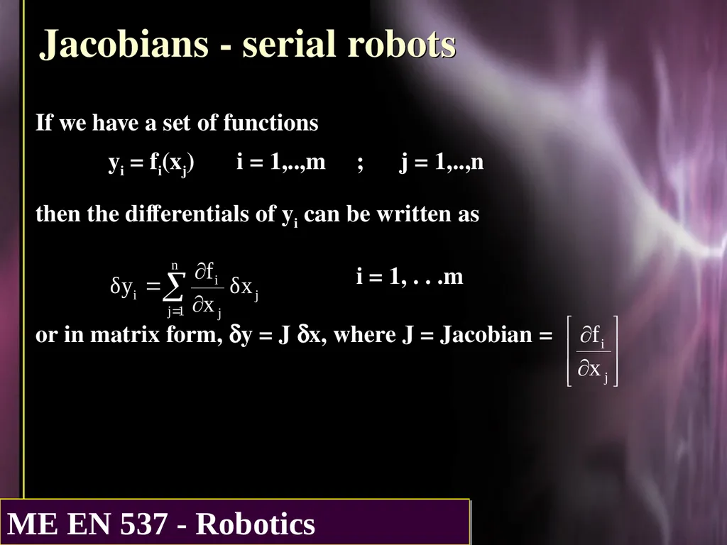 DIFFERENTIAL KINEMATICS Purpose: The purpose of - slide 16 of 37