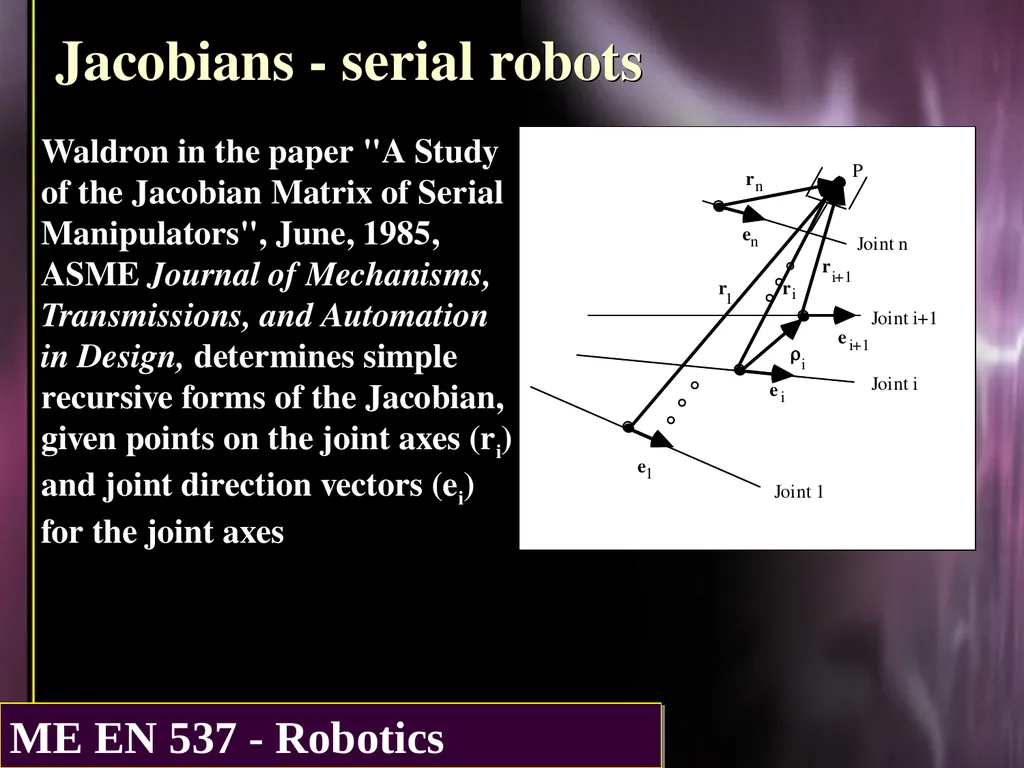 DIFFERENTIAL KINEMATICS Purpose: The purpose of - slide 18 of 37