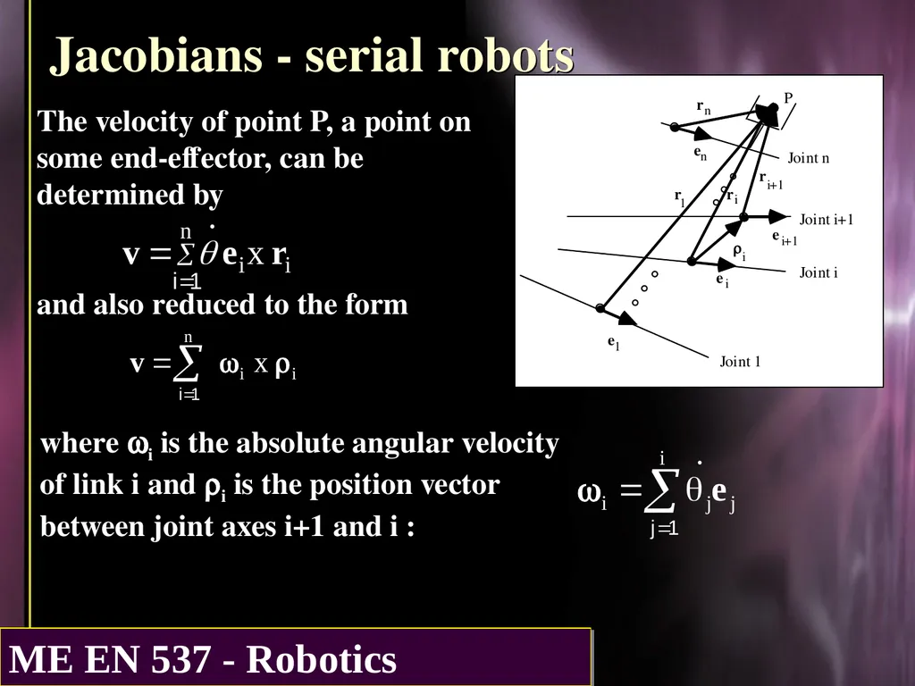 DIFFERENTIAL KINEMATICS Purpose: The purpose of - slide 19 of 37