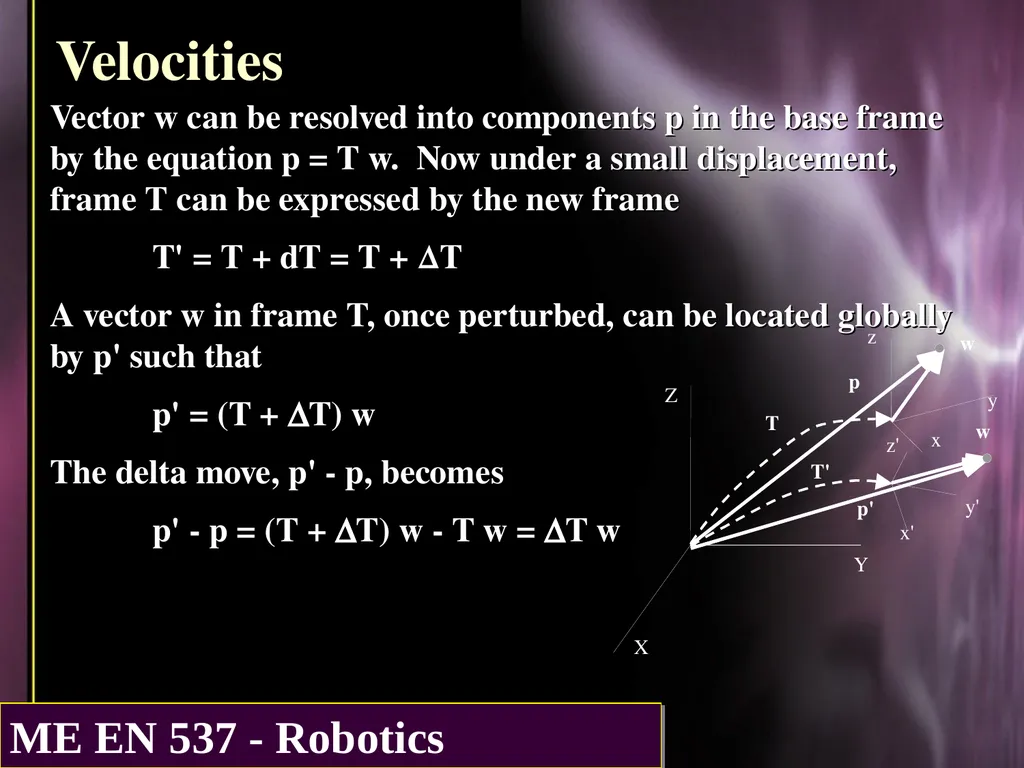 DIFFERENTIAL KINEMATICS Purpose: The purpose of - slide 10 of 37