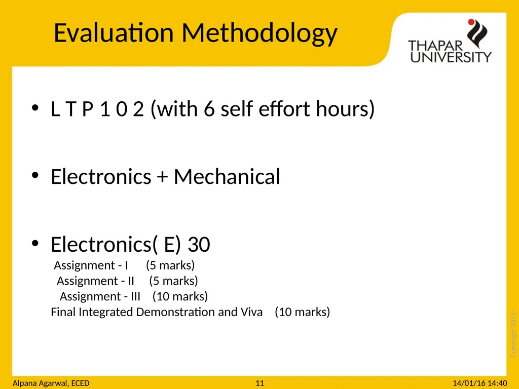 Copyright 2013-­‐2014 UTA010 : Engineering Design - slide 11 of 15