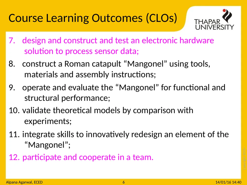 Copyright 2013-­‐2014 UTA010 : Engineering Design - slide 6 of 15