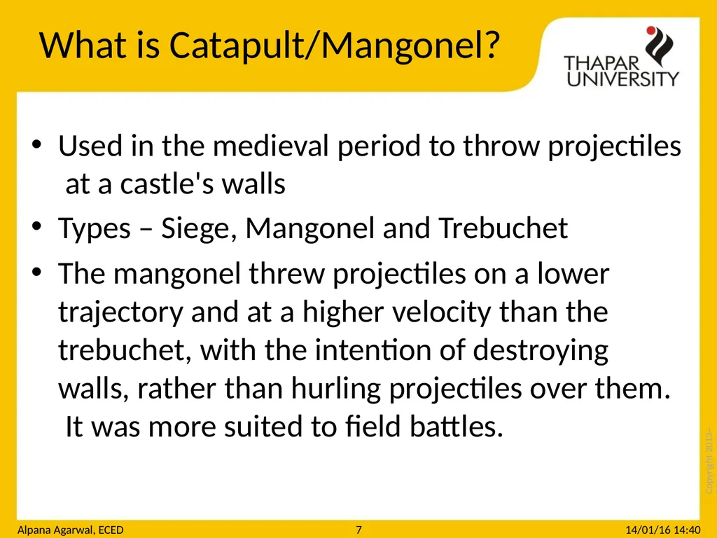 Copyright 2013-­‐2014 UTA010 : Engineering Design - slide 7 of 15