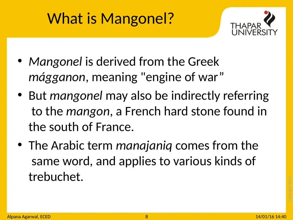 Copyright 2013-­‐2014 UTA010 : Engineering Design - slide 8 of 15