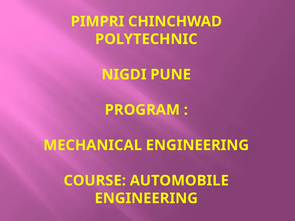 Pimpri Chinchwad Polytechnic Nigdi Pune Program :