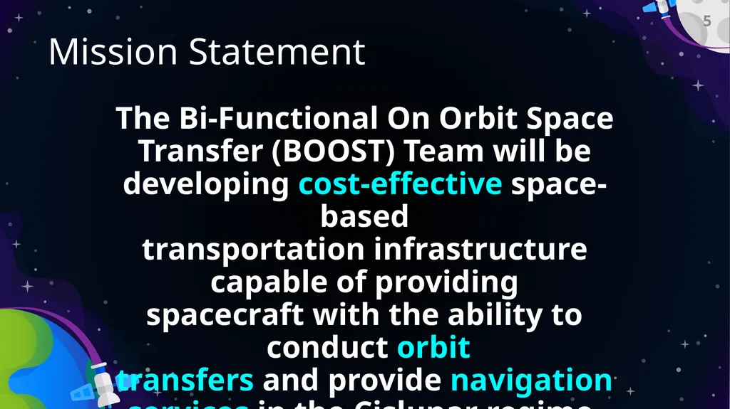 Preliminary Design Review Bi-Functional On-Orbit - slide 5 of 40