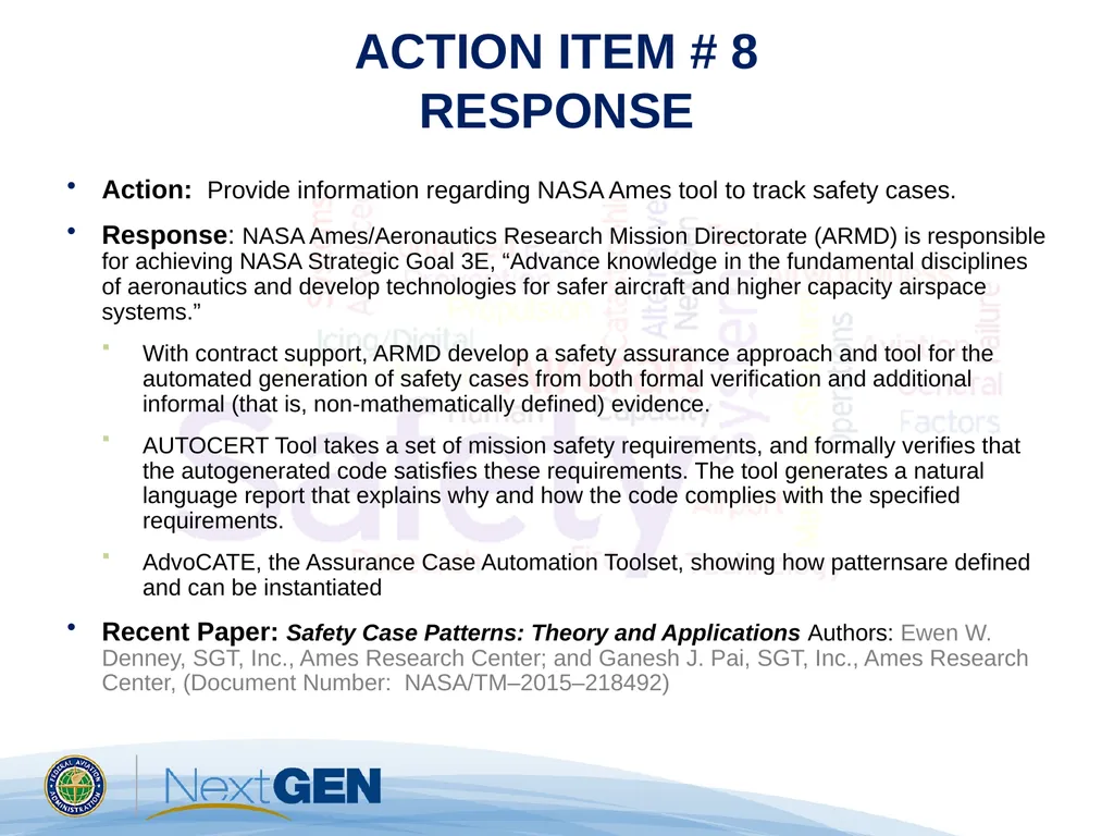 ACTION ITEM # 7 RESPONSE Action: Provide an - slide 2 of 2