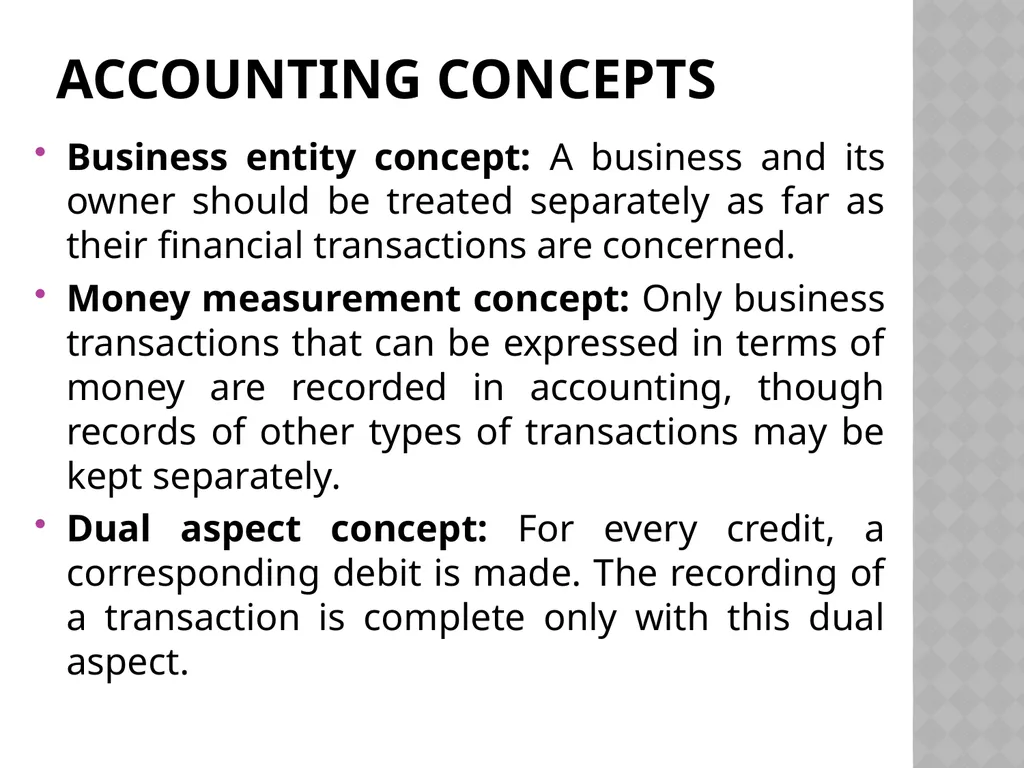Basic concept of accounting Introduction - slide 4 of 17