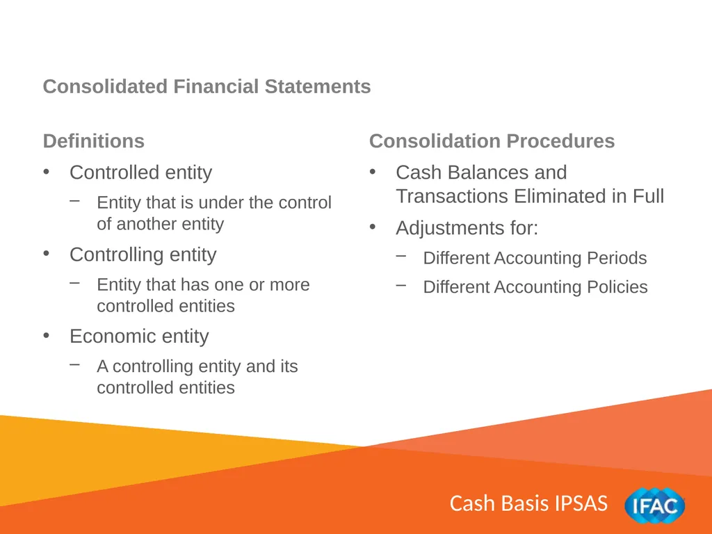 IMPLEMENTING IPSAS Other Pronouncements: Financial - slide 13 of 18
