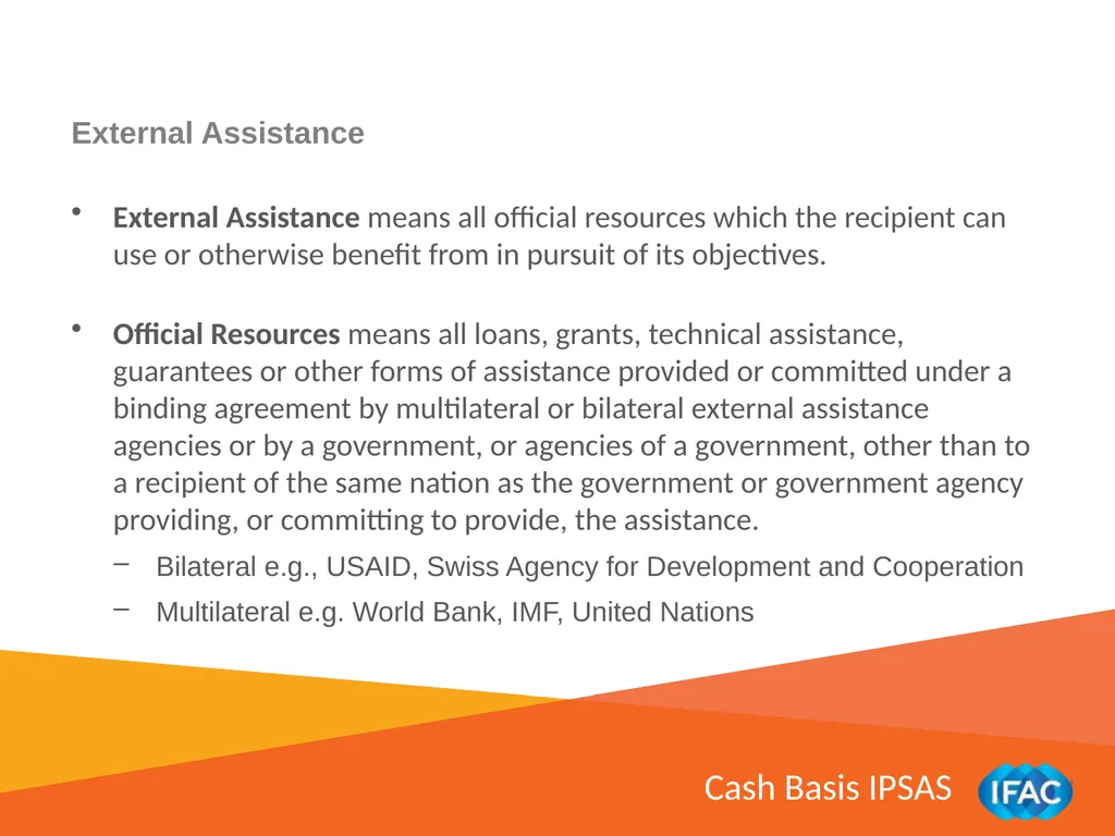 IMPLEMENTING IPSAS Other Pronouncements: Financial - slide 15 of 18