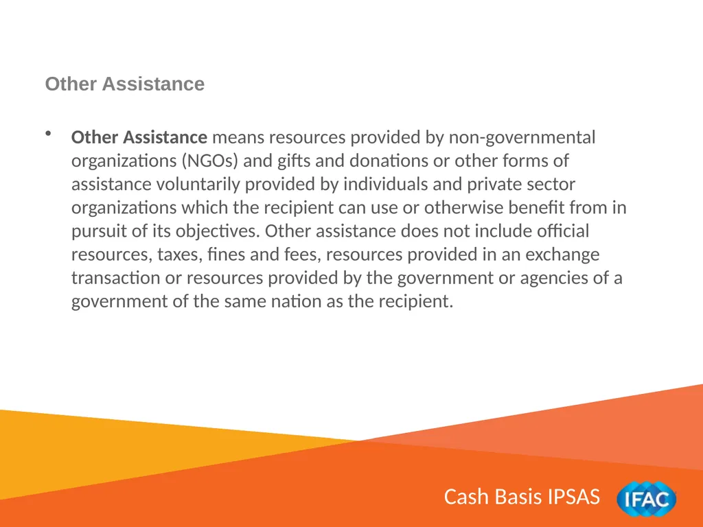 IMPLEMENTING IPSAS Other Pronouncements: Financial - slide 16 of 18