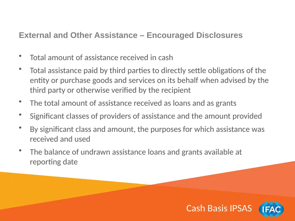 IMPLEMENTING IPSAS Other Pronouncements: Financial - slide 17 of 18