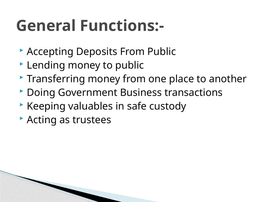 Chapter 1 Introduction to banking sector Banks are - slide 6 of 20