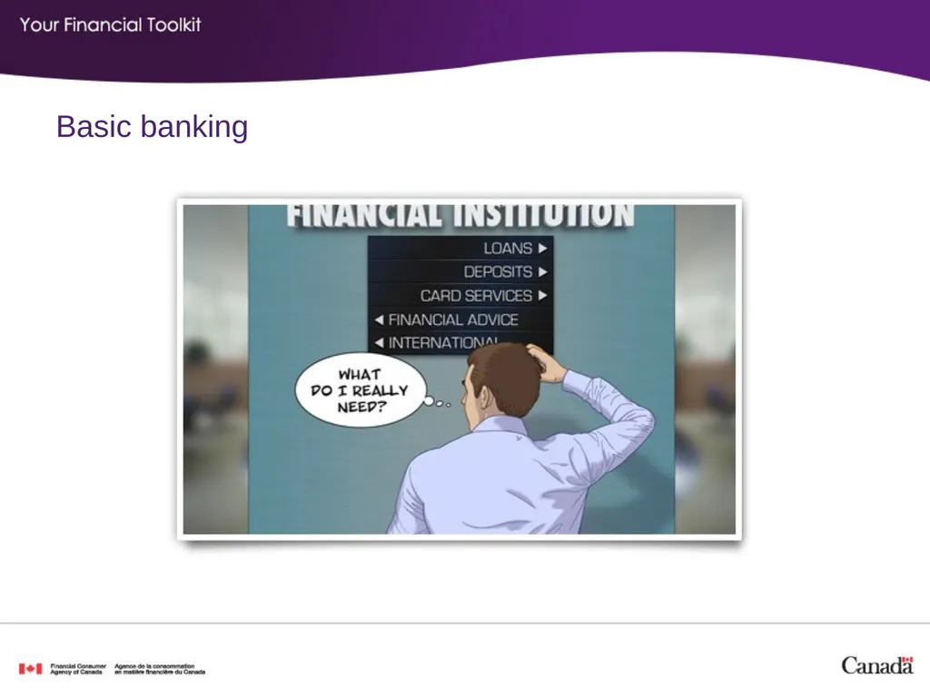Banking Agenda Start time: ____ Break time: ____ - slide 4 of 36