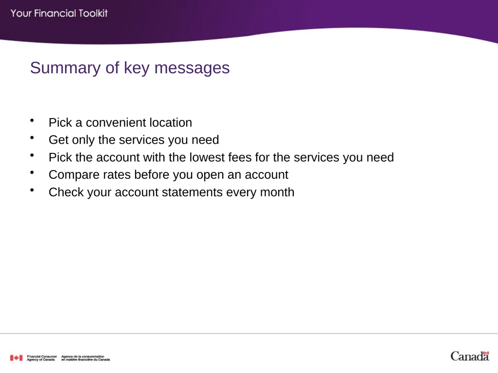 Banking Agenda Start time: ____ Break time: ____ - slide 19 of 36