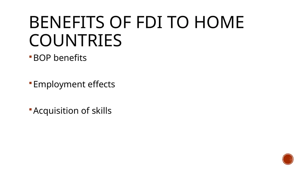Foreign investment-types and flows Types of - slide 13 of 14