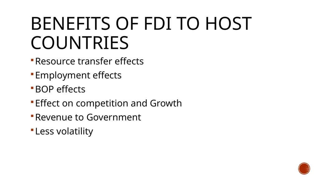 Foreign investment-types and flows Types of - slide 11 of 14