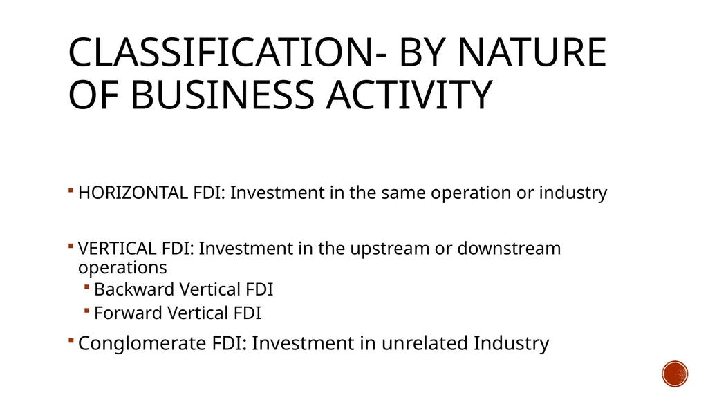 Foreign investment-types and flows Types of - slide 9 of 14