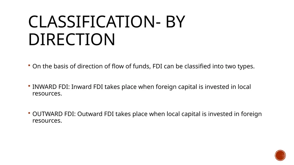Foreign investment-types and flows Types of - slide 7 of 14