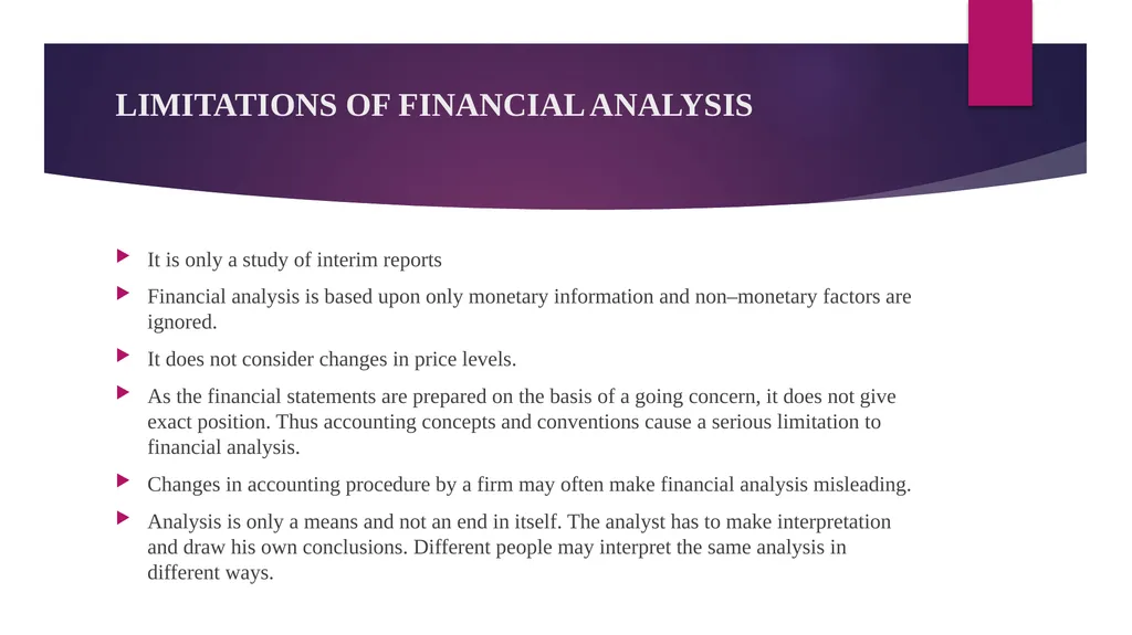 FINANCIAL STATEMENTS ANALYSIS CHAPTER OBJECTIVES - slide 23 of 23