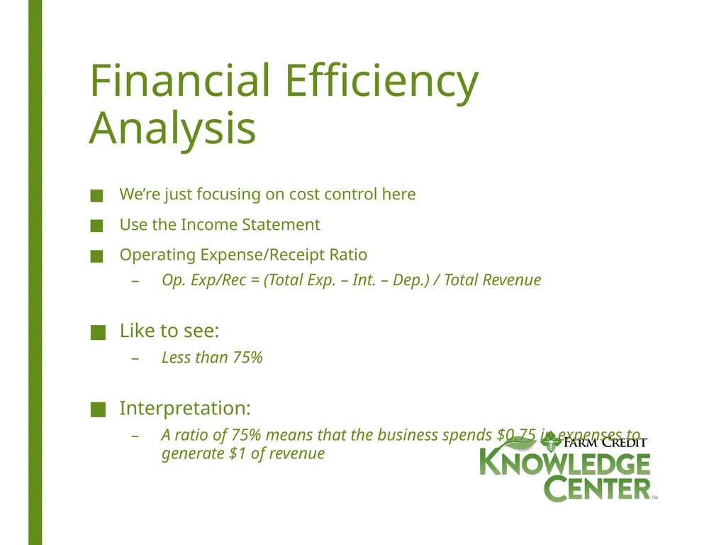 Financial Analysis What is Financial Analysis? - slide 11 of 14