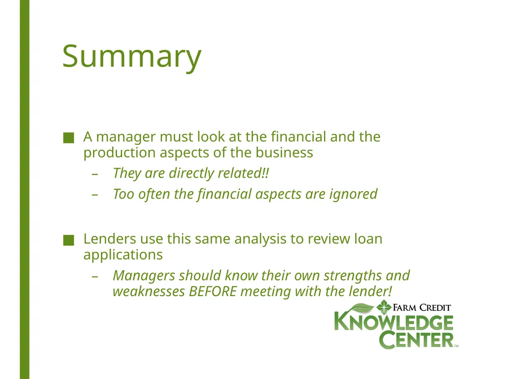 Financial Analysis What is Financial Analysis? - slide 14 of 14