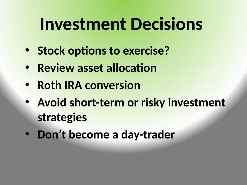 FINANCIAL CONSIDERATION$ DURING TRAN$ITION - slide 18 of 23