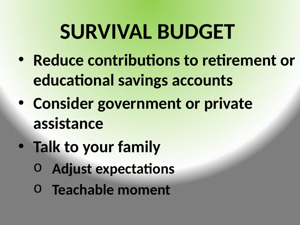 FINANCIAL CONSIDERATION$ DURING TRAN$ITION - slide 12 of 23