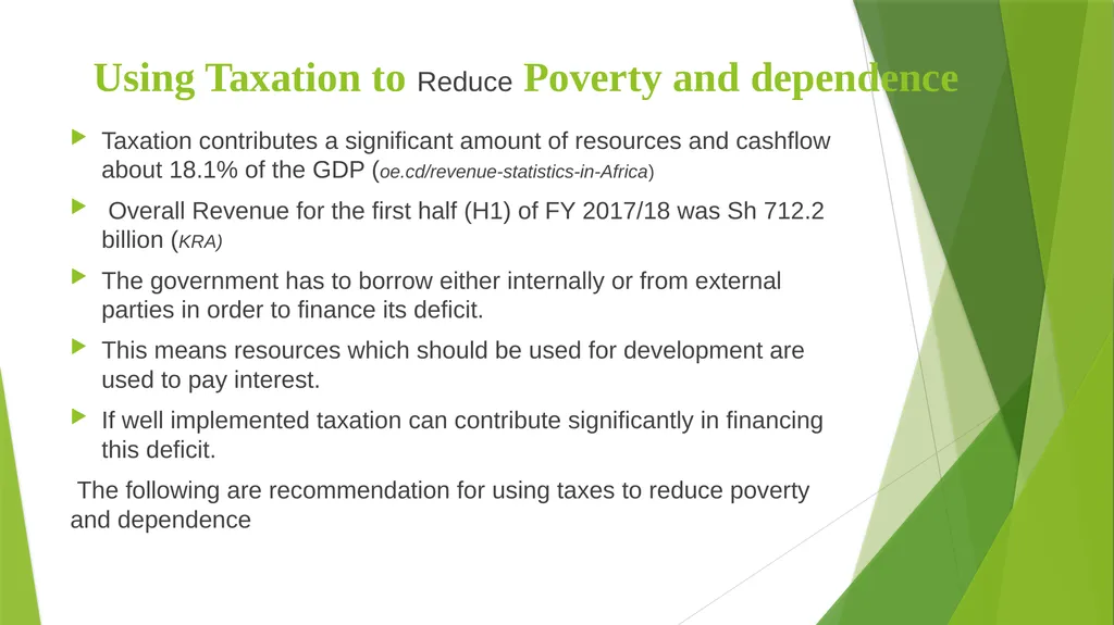Using Taxation to Reduce Poverty and Dependence - slide 6 of 13