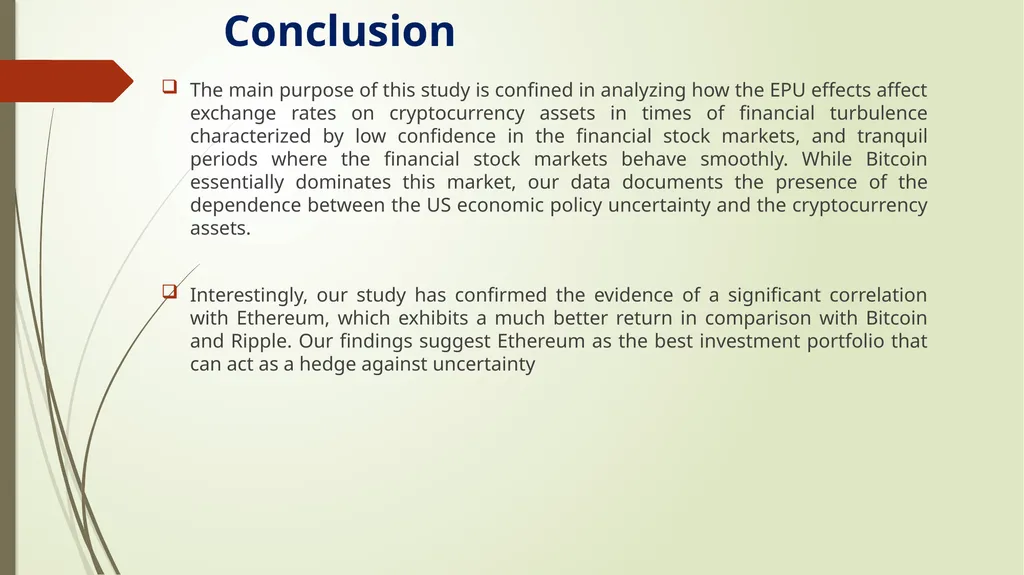 DOES UNCERTAINTY PREDICT CRYPTOCURRENCY RETURNS? A - slide 16 of 17
