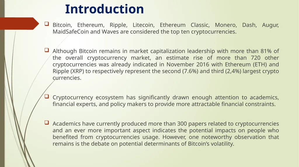 DOES UNCERTAINTY PREDICT CRYPTOCURRENCY RETURNS? A - slide 4 of 17