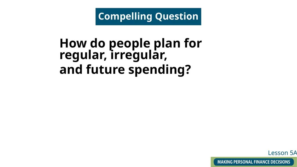 Lesson 5A: Making a Budget– It Is All About - slide 2 of 9