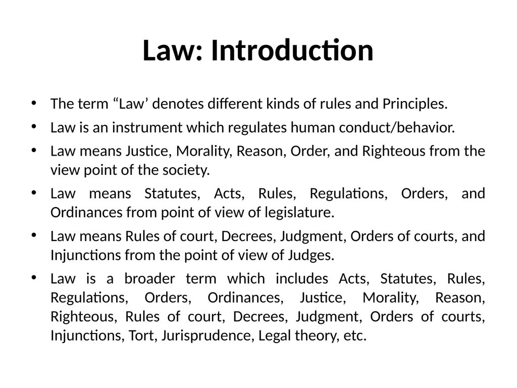 Law: An Introduction By Dr Pramod Kumar Law: - slide 2 of 15