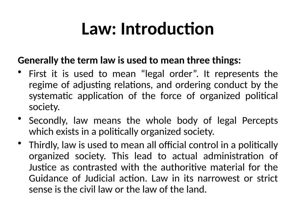 Law: An Introduction By Dr Pramod Kumar Law: - slide 5 of 15