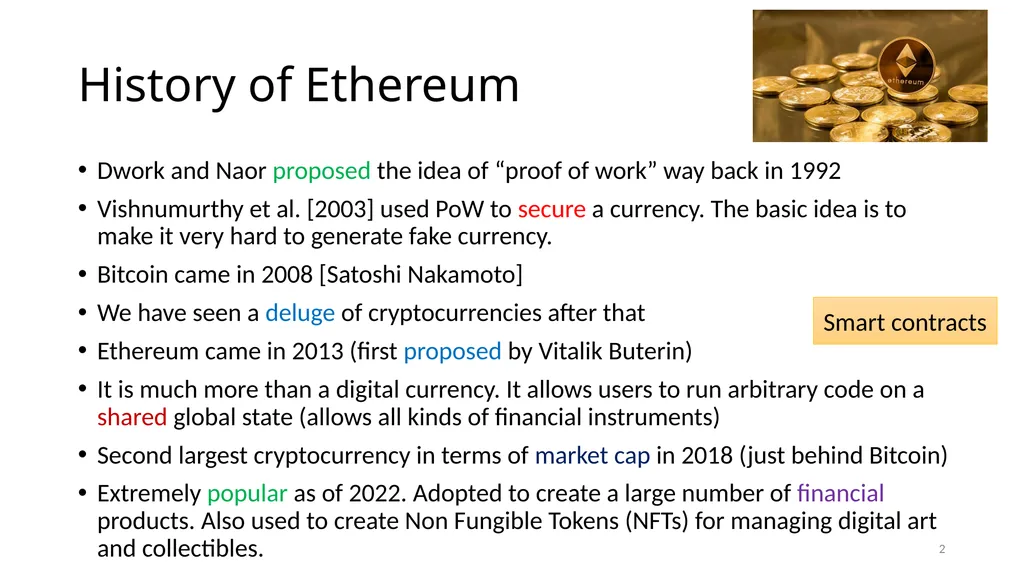 Ethereum Prof. Smruti R. Sarangi IIT Delhi 1 - slide 2 of 30