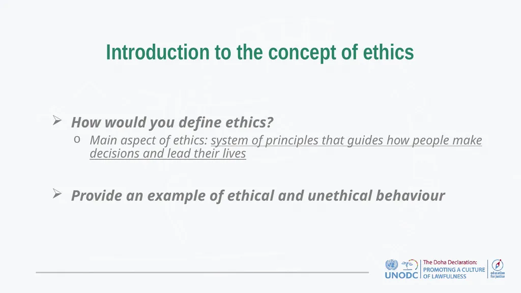 Education for Justice (E4J) Integrity and Ethics - slide 5 of 13