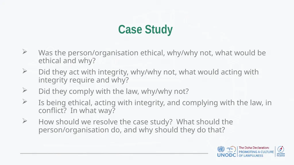 Education for Justice (E4J) Integrity and Ethics - slide 11 of 13