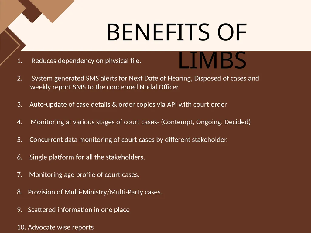 LEGAL INFORMATION MANAGEMENT & BRIEFING SYSTEM - slide 4 of 9