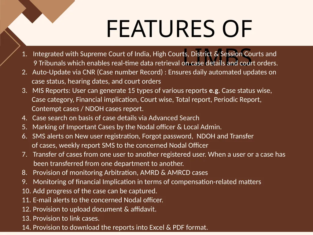 LEGAL INFORMATION MANAGEMENT & BRIEFING SYSTEM - slide 3 of 9