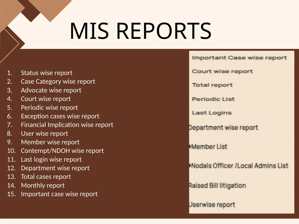 LEGAL INFORMATION MANAGEMENT & BRIEFING SYSTEM - slide 8 of 9