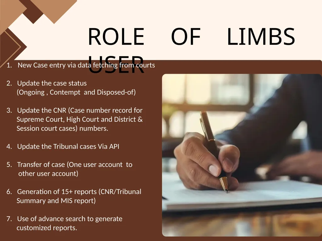 LEGAL INFORMATION MANAGEMENT & BRIEFING SYSTEM - slide 7 of 9