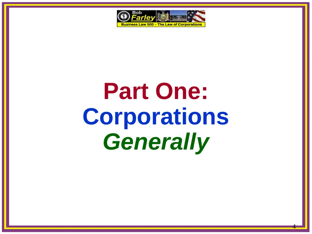 Slide Set Three A: Preincorporation Last Time We - slide 4 of 21