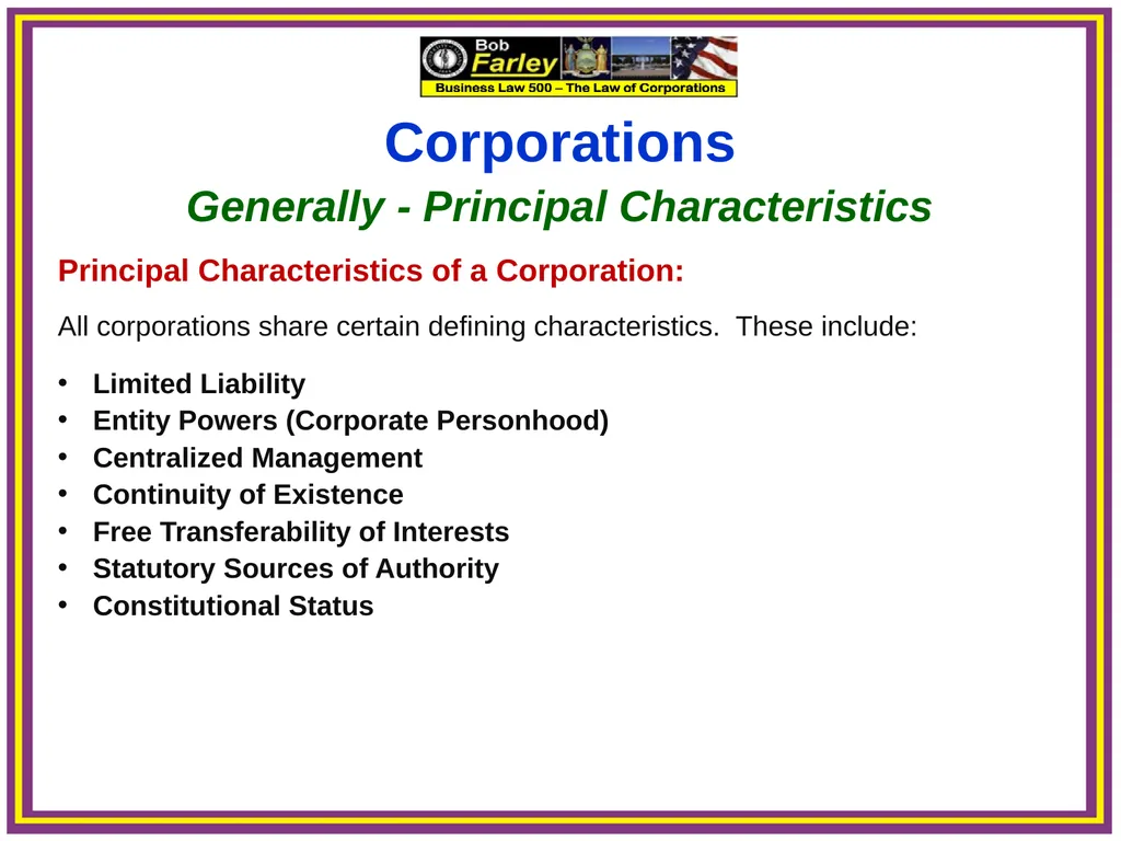 Slide Set Three A: Preincorporation Last Time We - slide 8 of 21