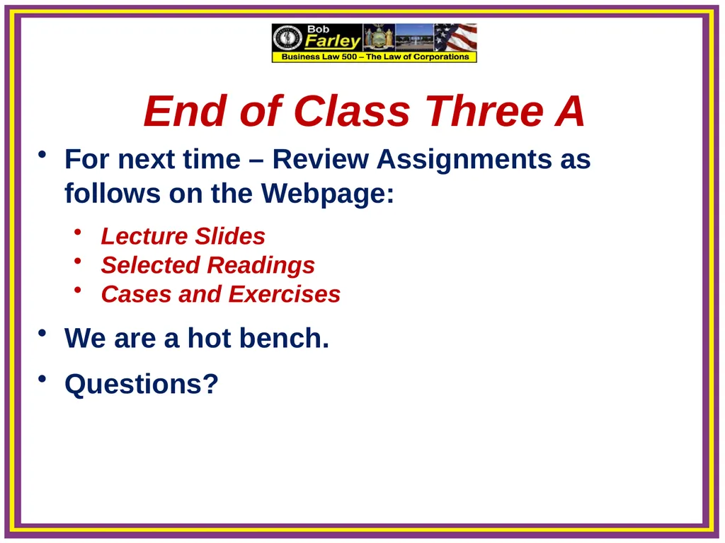 Slide Set Three A: Preincorporation Last Time We - slide 21 of 21