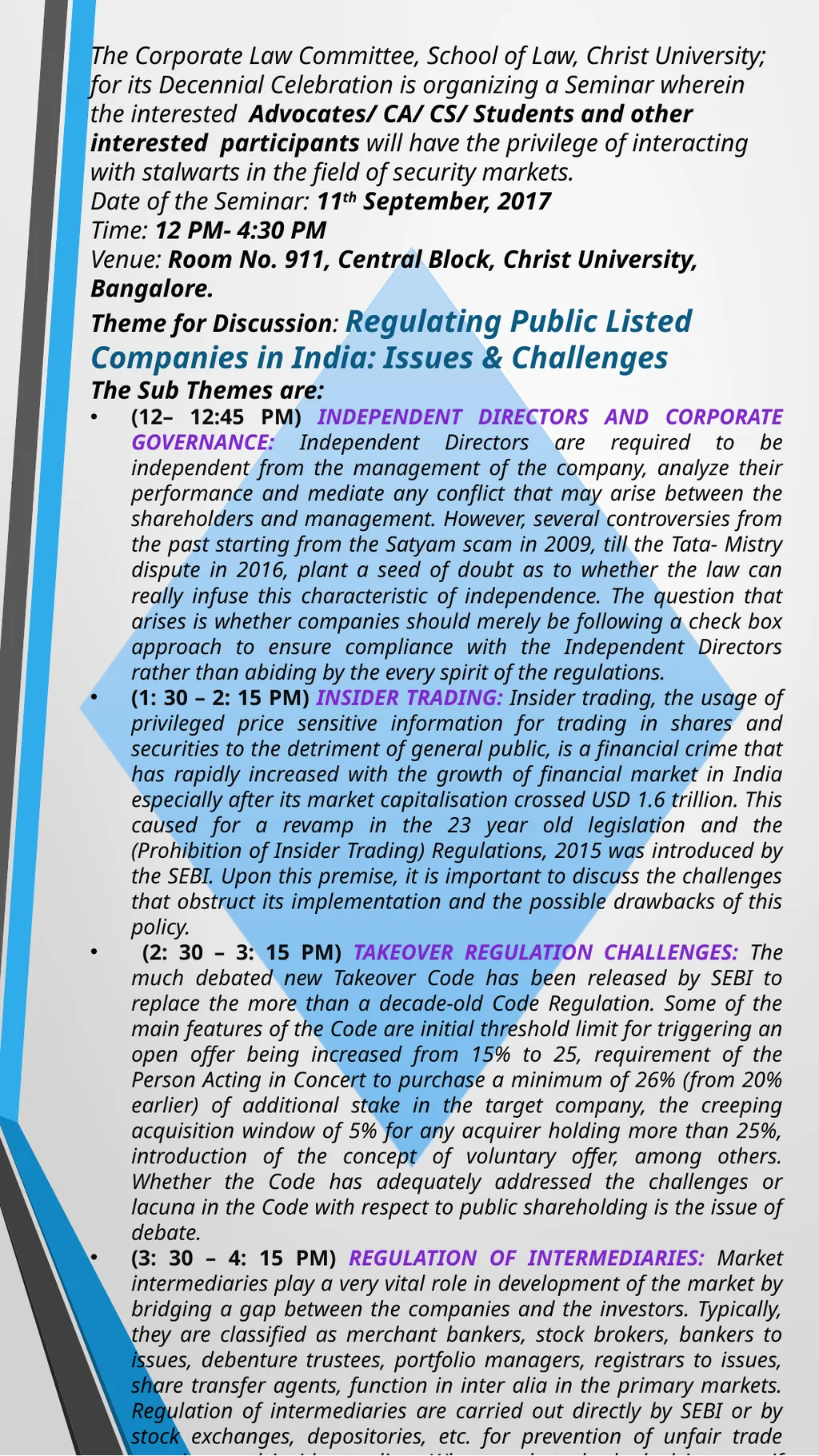 Seminar on Regulating Public Listed Companies in - slide 3 of 4