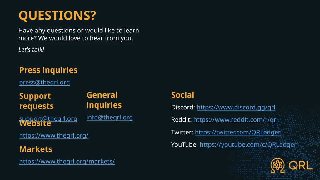 The Quantum Resistant Ledger Visionary Blockchain - slide 8 of 9