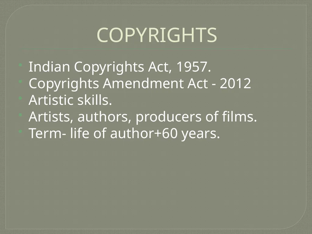 INTELLECTUAL PROPERTY INTRODUCTION The term - slide 9 of 14