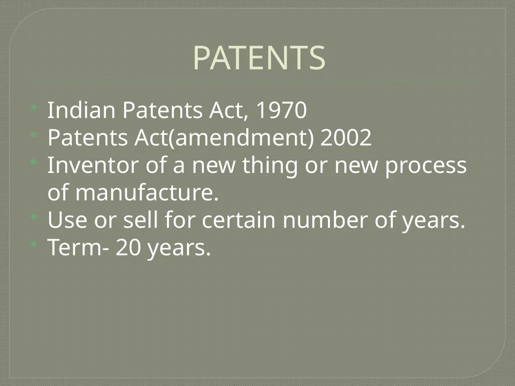 INTELLECTUAL PROPERTY INTRODUCTION The term - slide 13 of 14