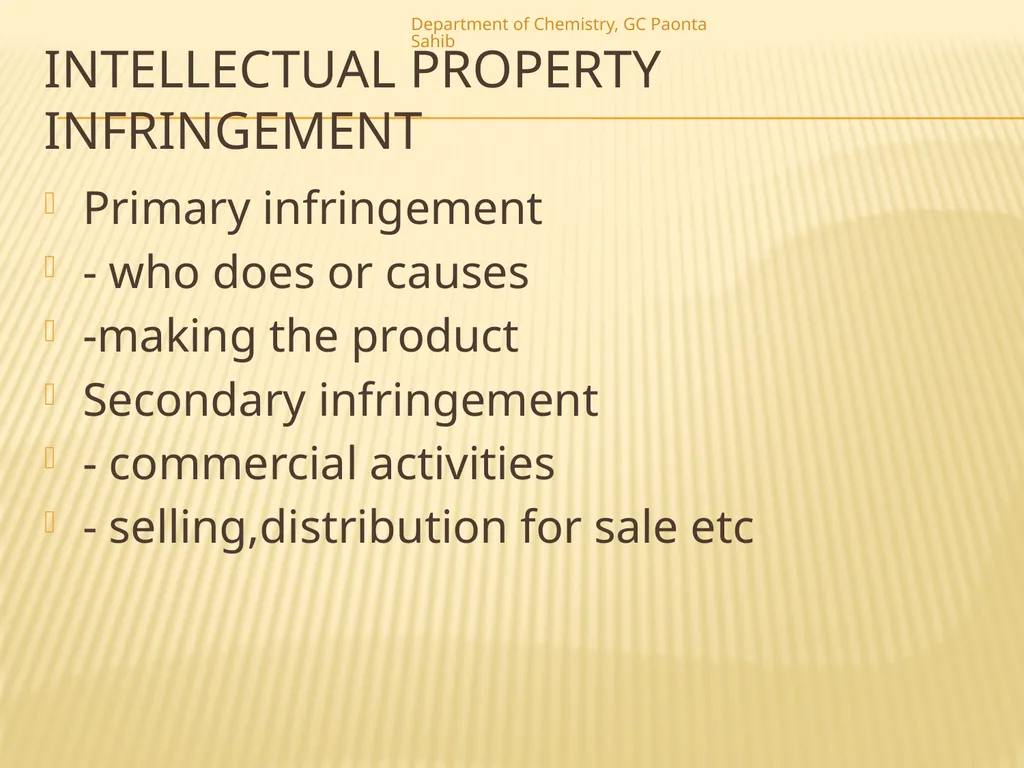 Chapter 4: Intellectual Property Department of - slide 18 of 19