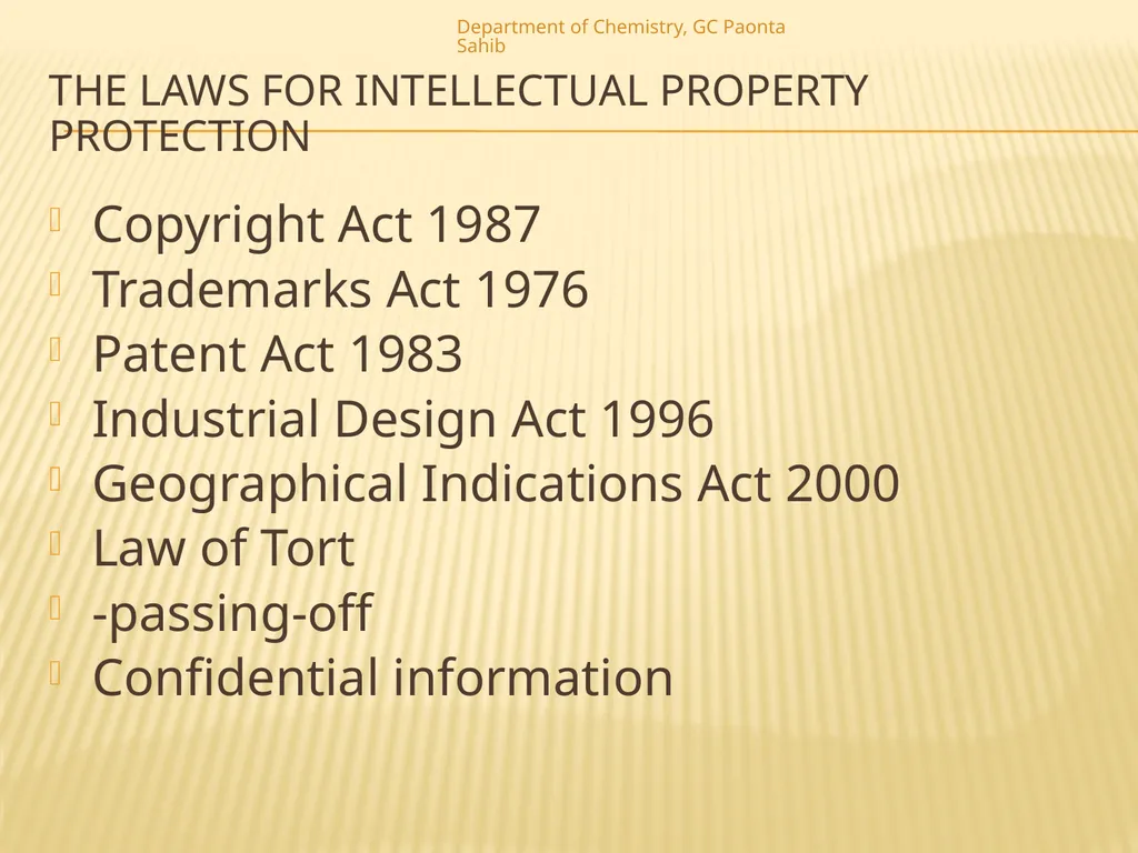 Chapter 4: Intellectual Property Department of - slide 7 of 19